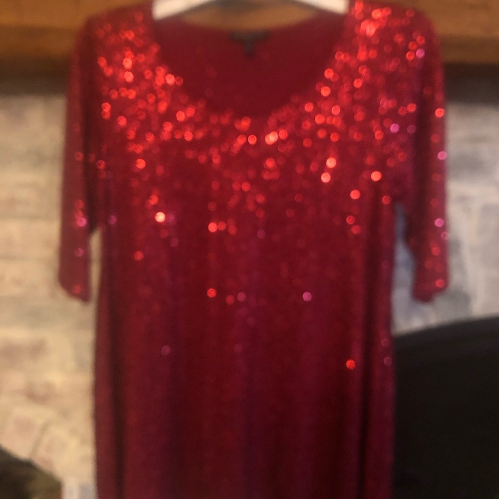 Eileen Fisher Red sequined tunic PM